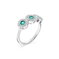 Ring Roman Gioielli Woman NUVOLA in White Gold Smeraldo 0.39 Ct R411A622N10822 - R411A622N10822